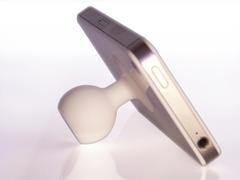 Mobiltelefon stand med logo