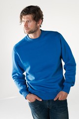 Sweatshirt med logo og rund hals - herremodel 