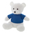 White plush bear with blue t shirt
