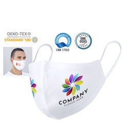 Gjenbrukbar hygienisk ansiktsmaske med logotrykk