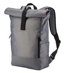 Grå laptop rygsæk af genanvendt polyester med logo