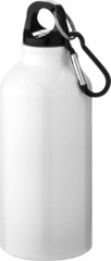 Hvid drikkedunk med logo - genanvendt aluminium 
