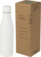 Hvid drikkedunk med logo - genanvendt aluminium 
