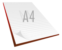 Notesblok A4 med tryk. 50 blade