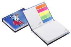 Bok med 2 selvklebende blokker og 5 farger notatlapper
